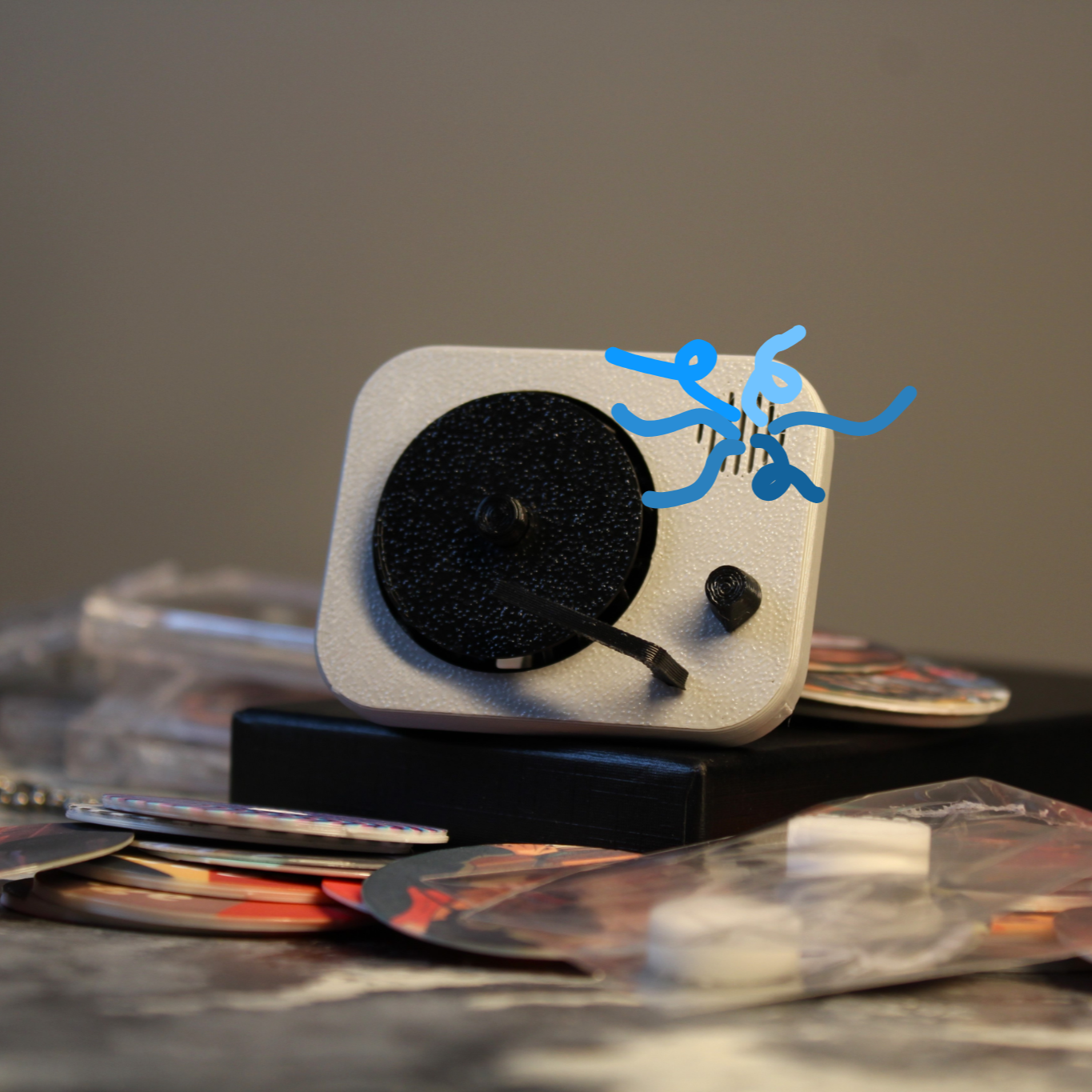Air vent record player with fragrance added