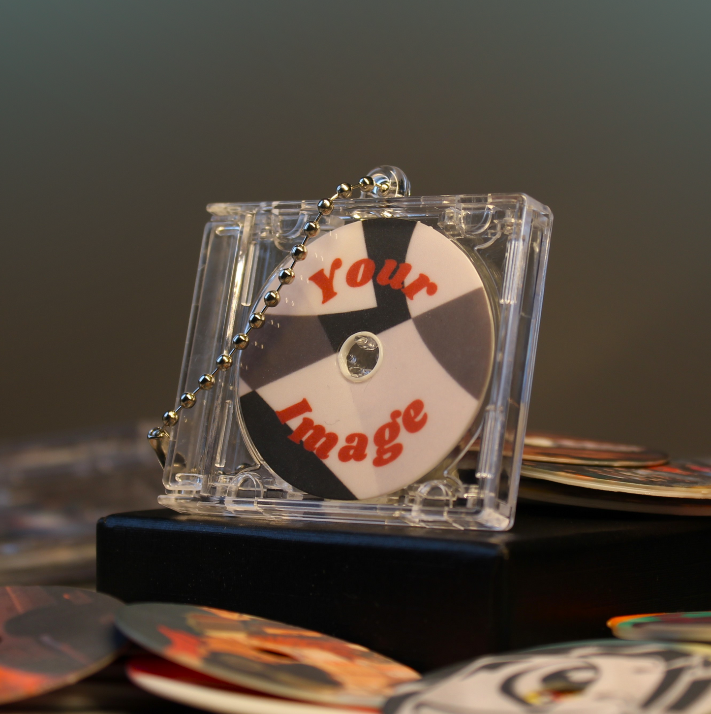 Your image disk in personalized keychain