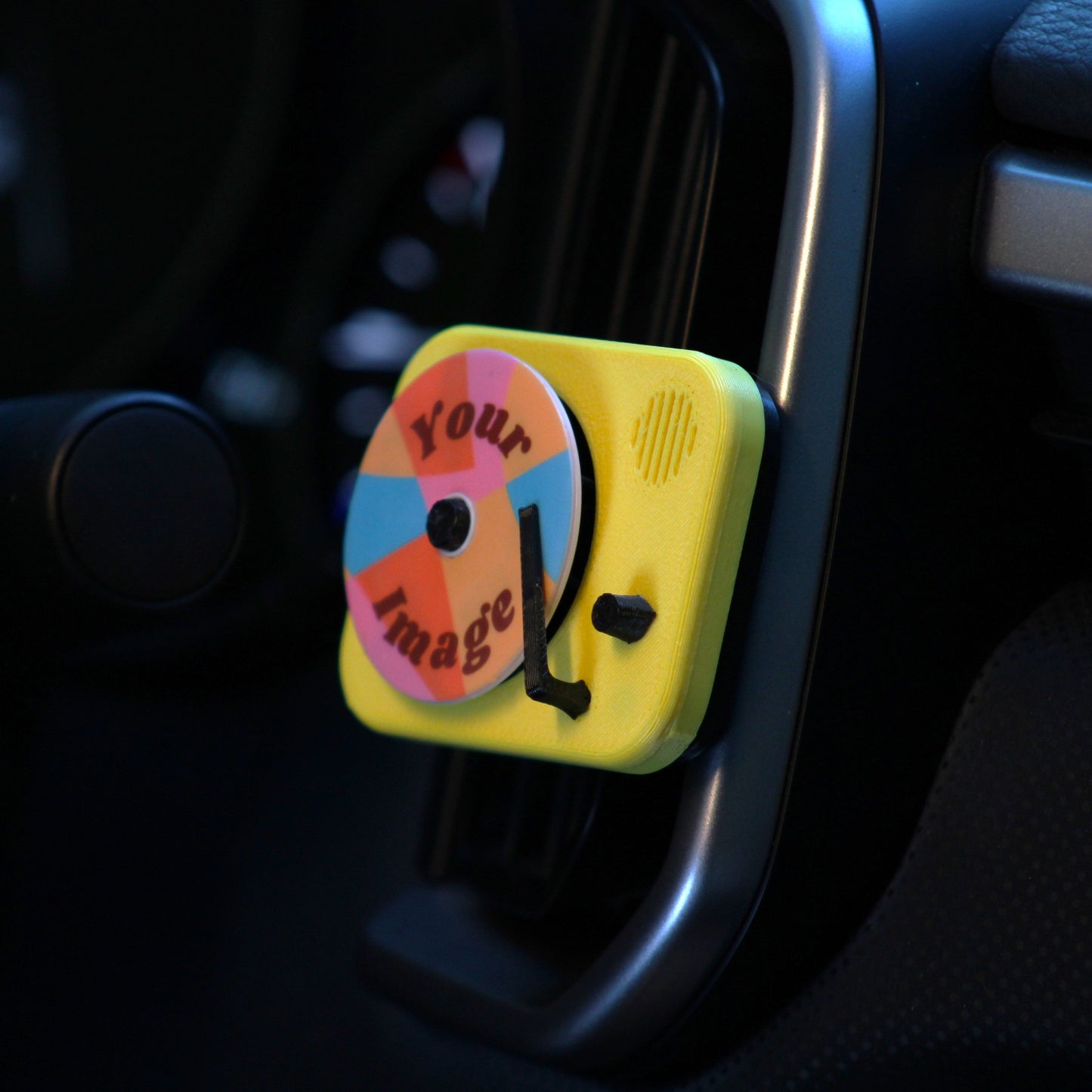 View of yellow Record Player