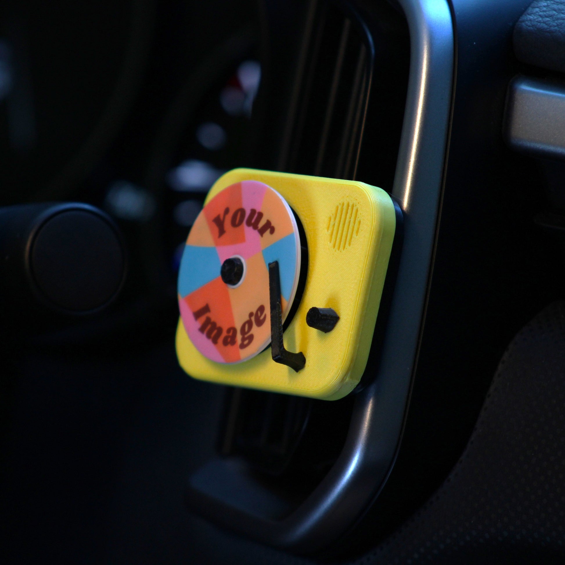 View of yellow Record Player